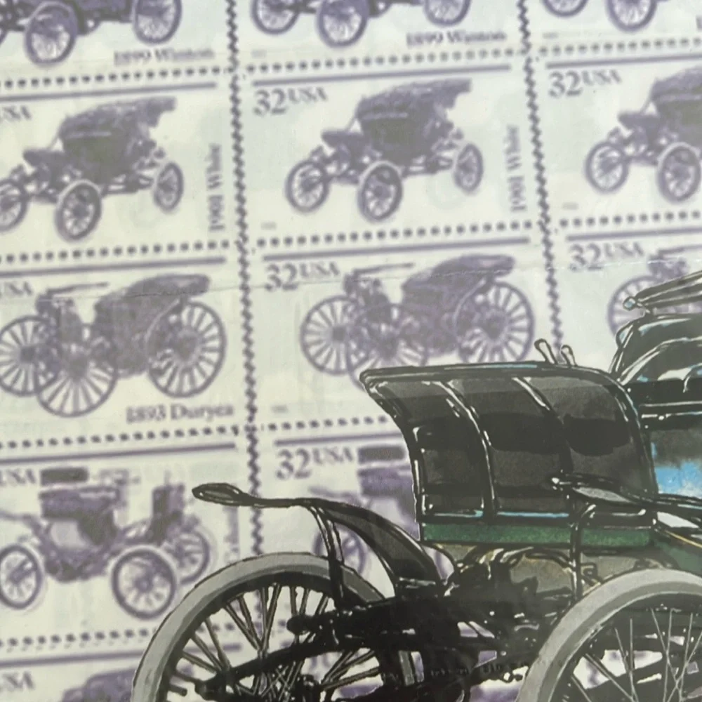 United States Postal Service Gift Wrap Salute America Antique Car Duryea‎ Stamp